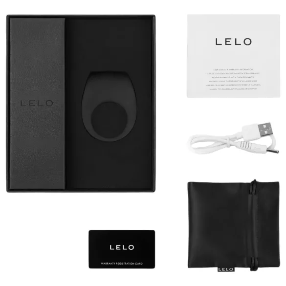 LELO Tor 2 - anillo vibrador recargable para pene - silicona negra