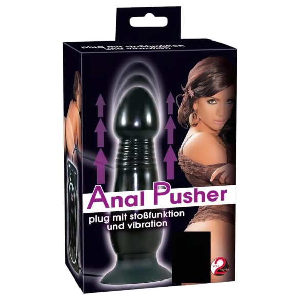 You2Toys - Consolador anal vibrador impulsos - silicona negra