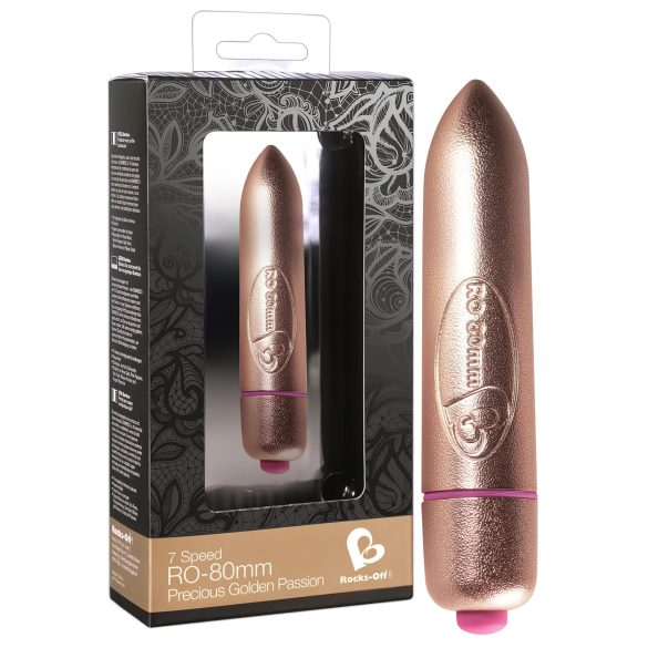 RO-80mm - mini vibrador de lápiz labial (7 ritmos) - dorado