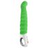 Vibrador G-punto acanalado verde, recargable y resistente al agua