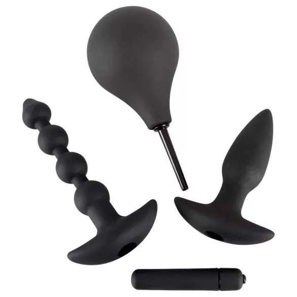 Black Velvets - kit de vibradores anales - 4 piezas - silicona negra