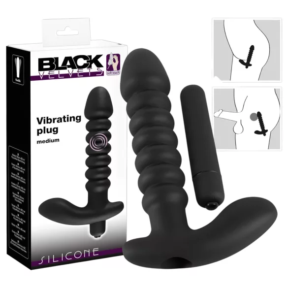 Black Velvets - vibrador texturizado - silicona negra - tamaño mediano