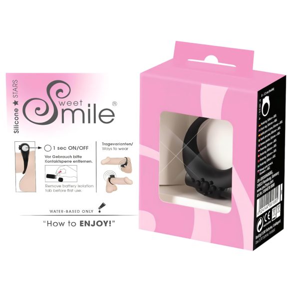 SMILE Stayer - anillo vibrador para pene - silicona negra