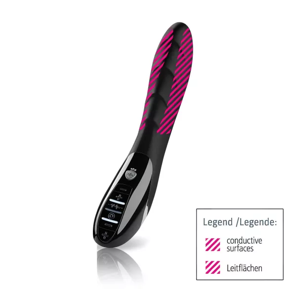 mystim Sizzling Simon - vibrador electroestimulador - silicona negra