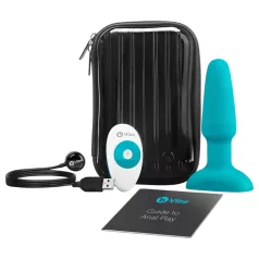   b-Vibe - vibrador anal rotatorio con perlas recargable - silicona turquesa