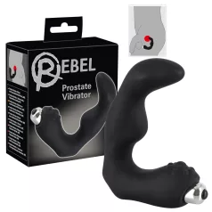 Rebel - vibrador prostático curvado - silicona negra