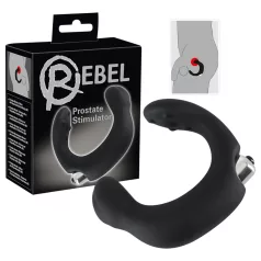Rebel - vibrador prostático curvado - silicona negra