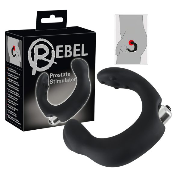 Rebel - vibrador prostático curvado - silicona negra