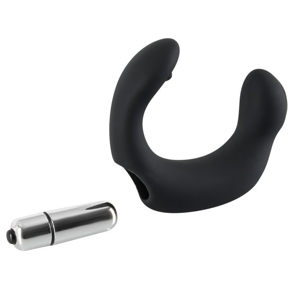 Rebel - vibrador prostático curvado - silicona negra