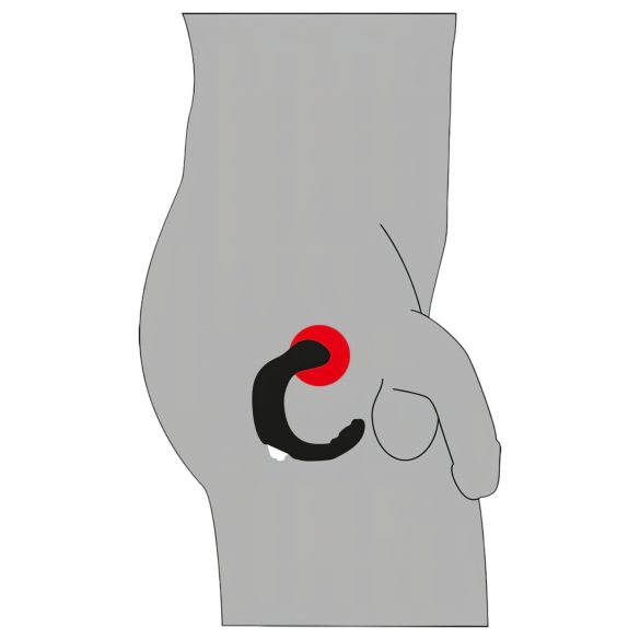 Rebel - vibrador prostático curvado - silicona negra