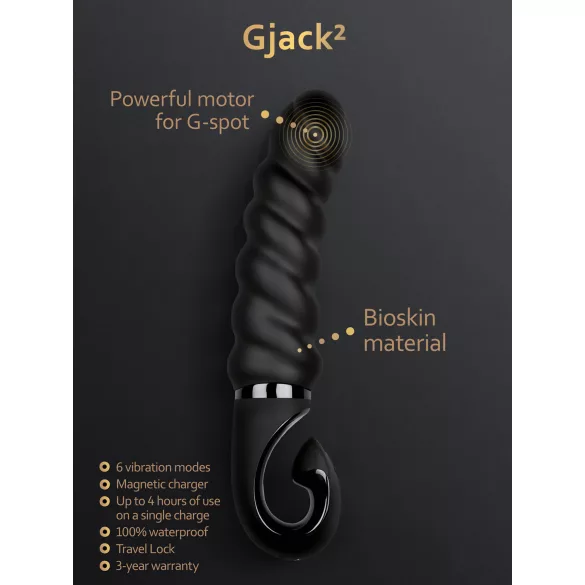 Gvibe - Vibrador recargable impermeable de silicona - negro