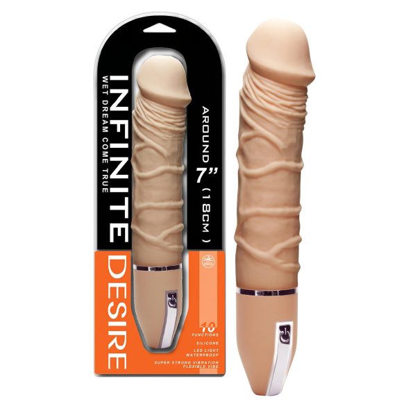 Deseo Infinito - Vibrador de Silicona con 10 Ritmos (Natural)