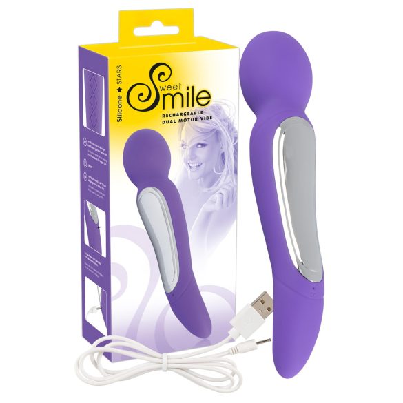 Varita SMILE - Vibrador masajeador de 2 motores (púrpura)