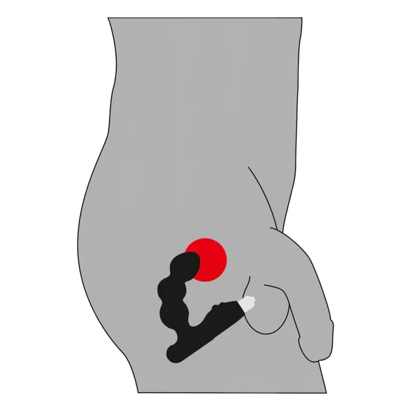 Rebel - vibrador prostático con bolas - silicona negra
