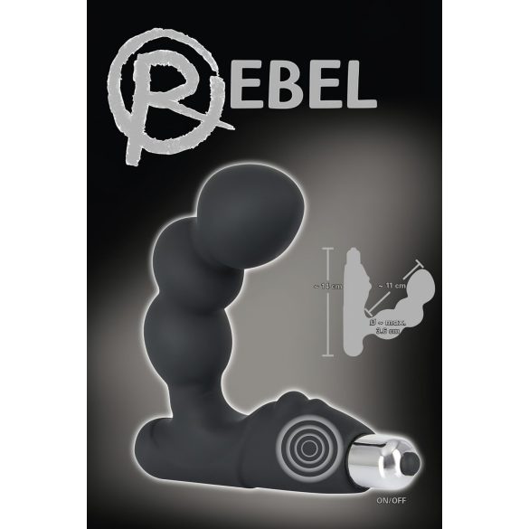 Rebel - vibrador prostático con bolas - silicona negra