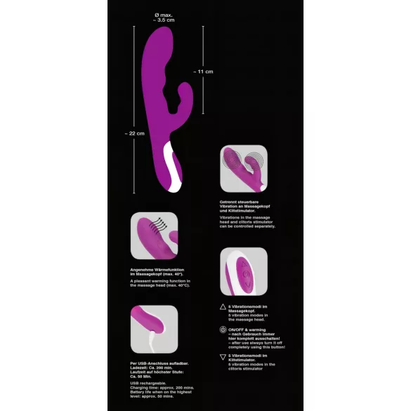 Javida - succionador de clítoris vibrador con calor - silicona rosa
