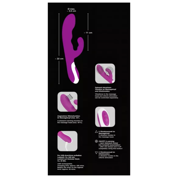 Javida - vibrador estimulador de clítoris con efecto calor (lila)
