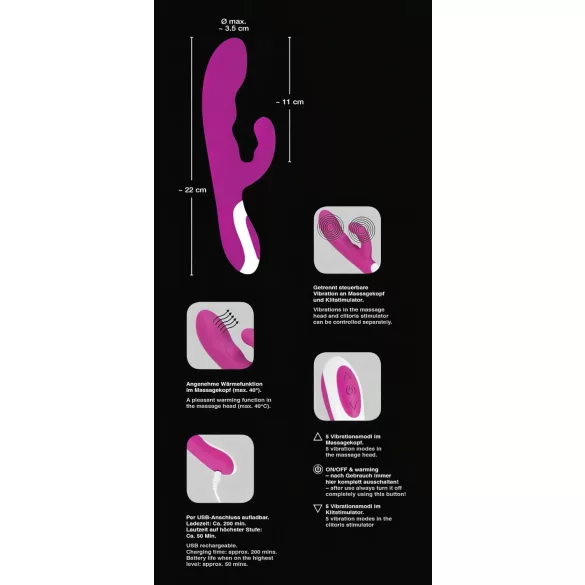 Javida - succionador de clítoris vibrador con calor - silicona rosa