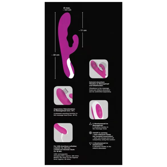 Javida - vibrador estimulador de clítoris con efecto calor (lila)