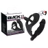 Black Velvets - vibrador anal con anillo para pene y testículos - silicona negra