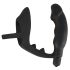 Vibrador anal negro Black Velvet con anillo para pene y testículos