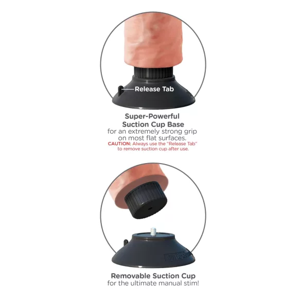 King Cock - Consolador realista vibrador con ventosa - 18 cm - color natural