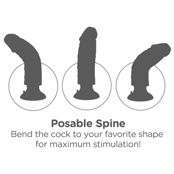 King Cock - Consolador realista con ventosa y vibración - 25 cm - color piel