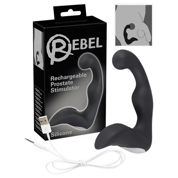 Rebel - masajeador prostático recargable - silicona negra