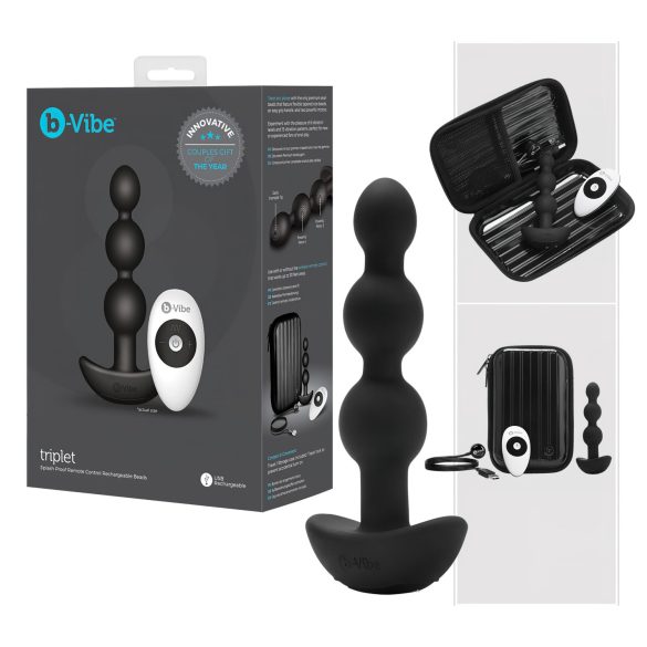 b-Vibe - Vibrador anal tripartito recargable (negro)