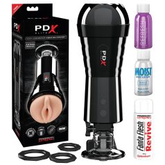   PDX Compresor de Pene - masturbador vibrante de vagina succionadora (negro)