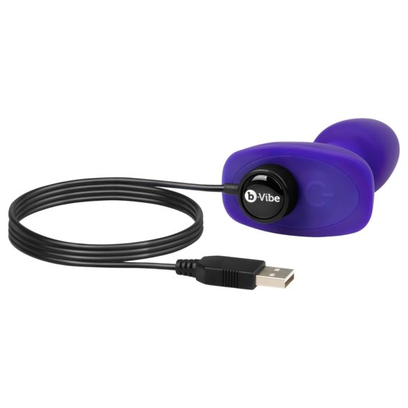 b-Vibe Rimming - Vibrador anal con perlitas giratorias (lila)
