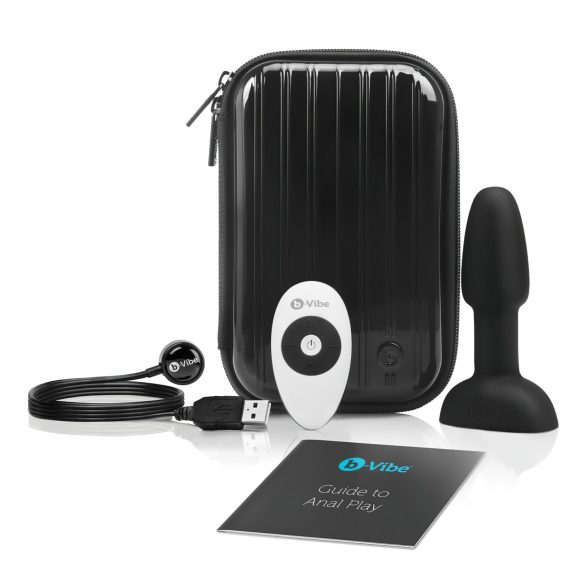 b-Vibe Rimming - Vibrador anal giratorio con cuentas (negro)