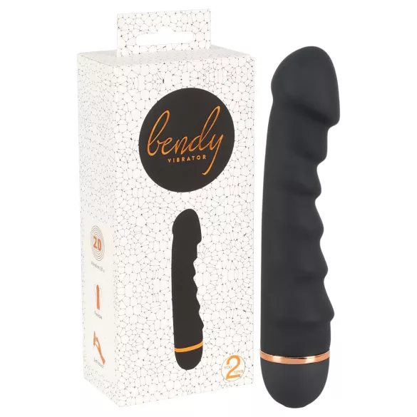You2Toys - Vibrador flexible con texturas - silicona negra