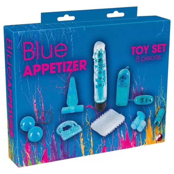 You2Toys - Set de juguetes sexuales con vibrador - 8 piezas - azul