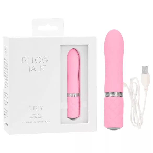 Pillow Talk Flirty - vibrador recargable tipo bala - silicona rosa