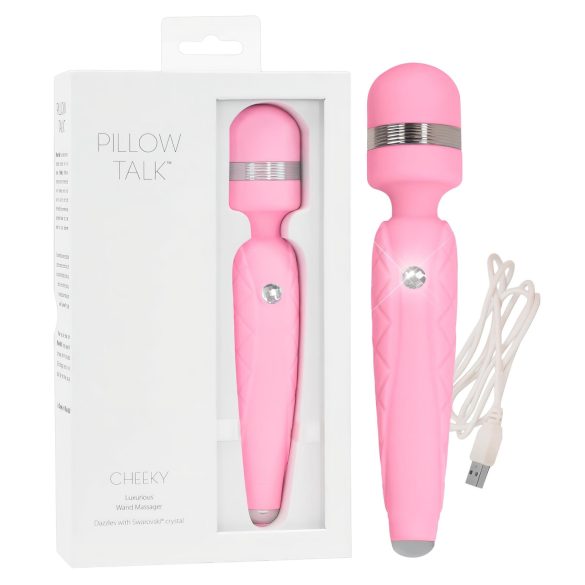 Pillow Talk Cheeky Wand - vibrador masajeador recargable (rosa)