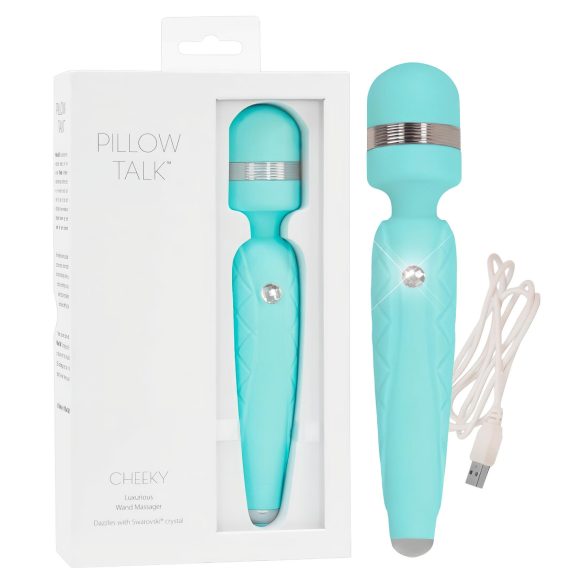 Pillow Talk Varita Traviesa - masajeador vibrador recargable (turquesa)
