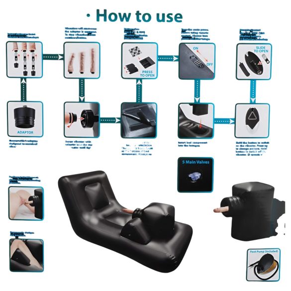 Dark Magic - máquina de placer con cama (negro)