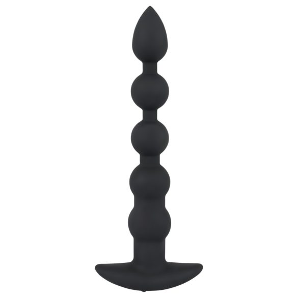 Black Velvet - Vibrador anal recargable de 5 cuentas (negro)