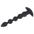 Black Velvet - Vibrador anal recargable de 5 cuentas (negro)