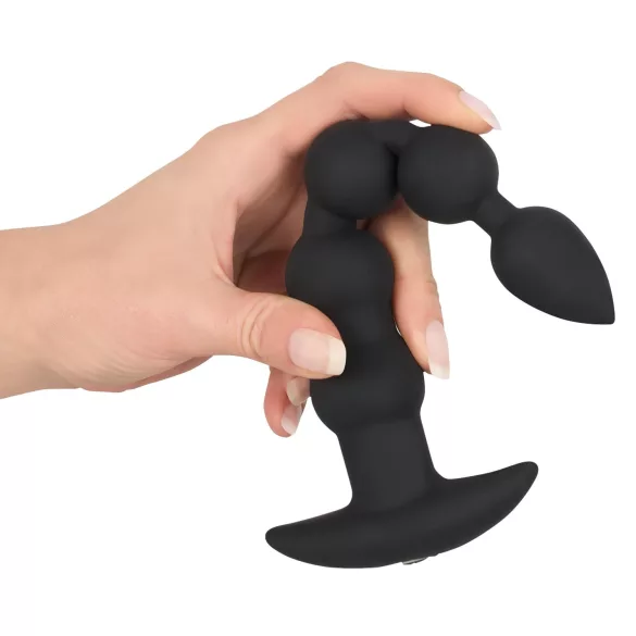 Black Velvets - vibrador anal recargable 5 bolas silicona negro