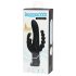 Happyrabbit Triple - vibrador doble conejito (negro)