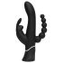 Happyrabbit Triple - vibrador doble conejito (negro)