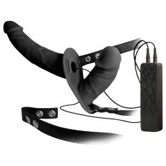 Double Thruster - arnés negro doble vibrador