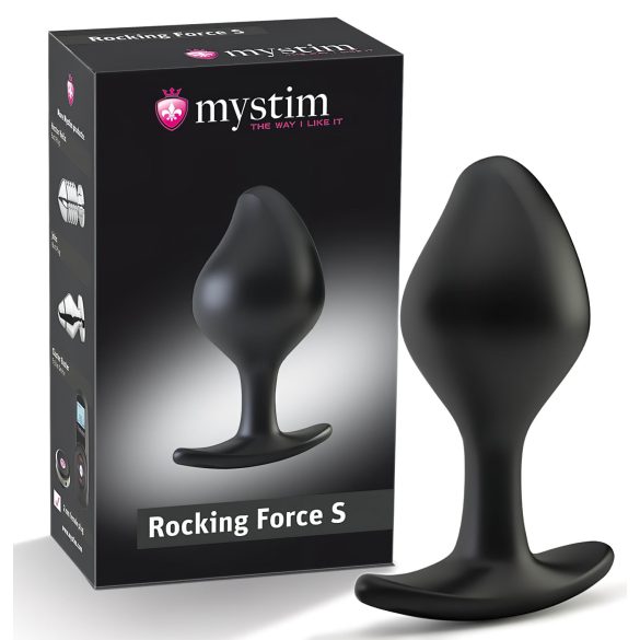 mystim Rocking Force S - plug anal electro - pequeño (negro)