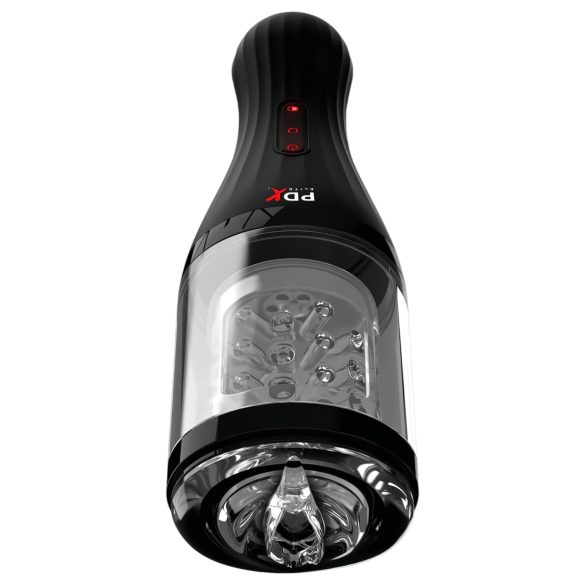 PDX Elite - masturbador masculino automático - silicona transparente-negro