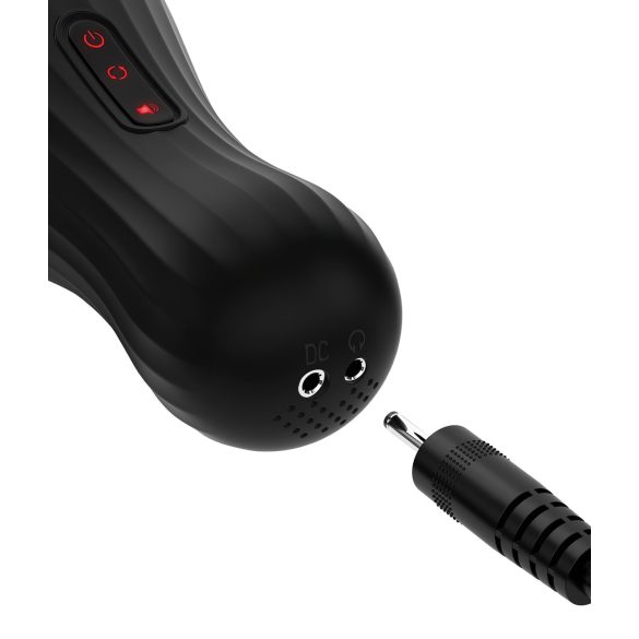 PDX Elite - masturbador masculino automático - silicona transparente-negro