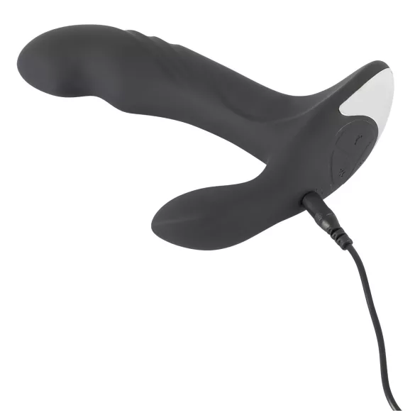 Rebel - masajeador prostático vibrador con bolas giratorias - silicona negra