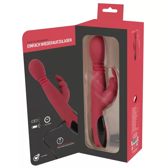 You2Toys - Vibrador punto G empuje y rotación calefactable - silicona roja