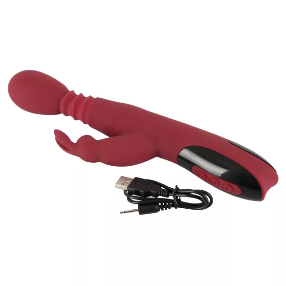 You2Toys - Vibrador punto G empuje y rotación calefactable - silicona roja